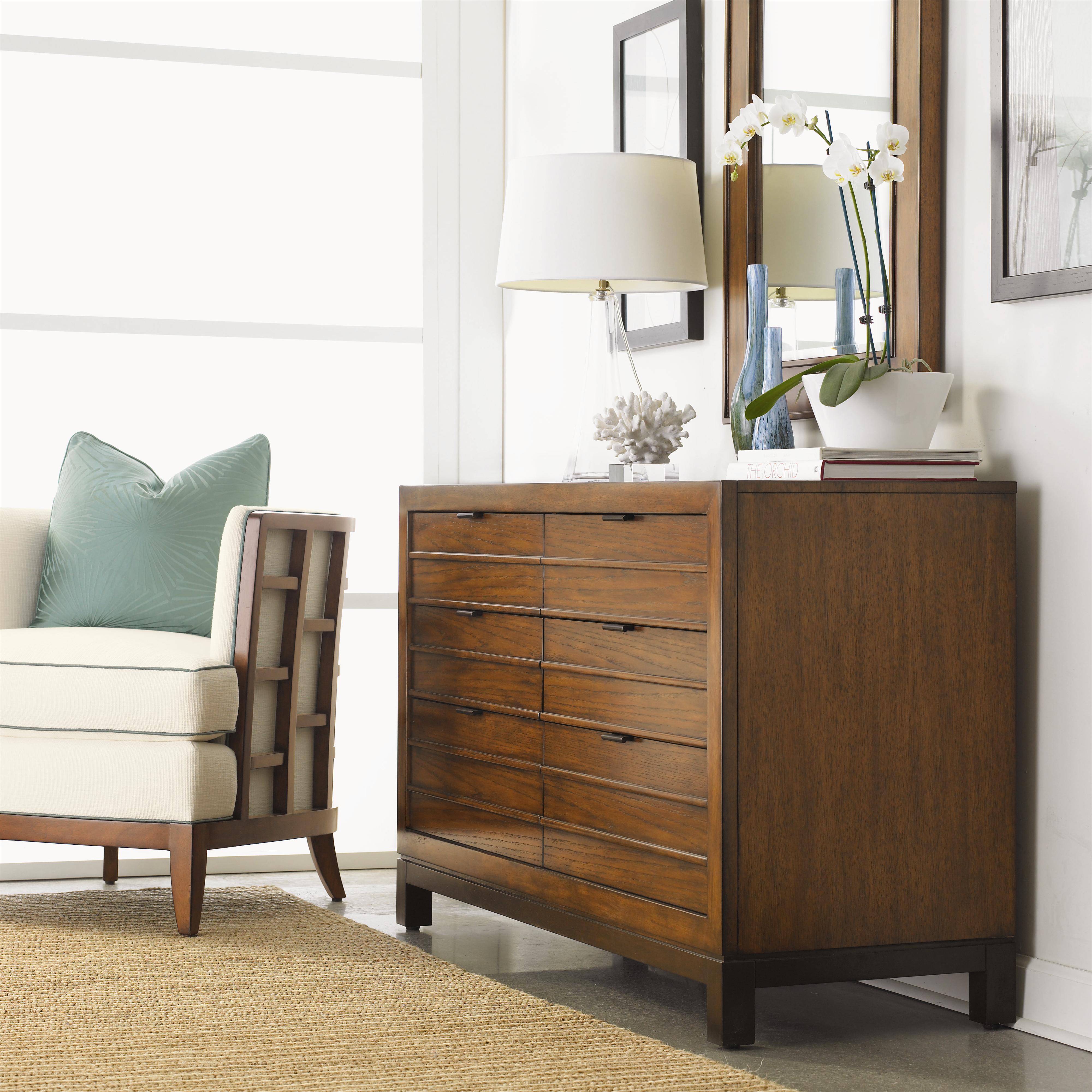 Tommy Bahama Home Ocean Club 536222 Six Drawer Palm Bay Dresser Baer